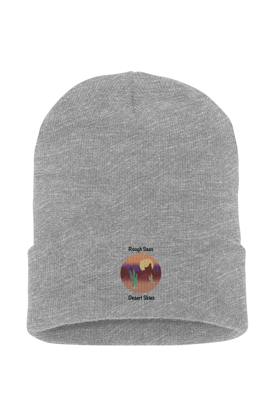 Cuffed Beanie: Embroidered Desert Skies