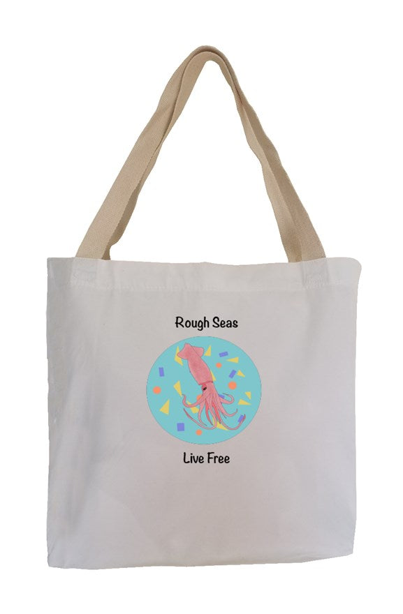 Eco Canvas Tote: Live Free Squid
