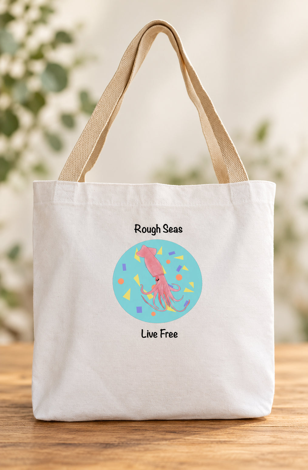 Eco Canvas Tote: Live Free Squid