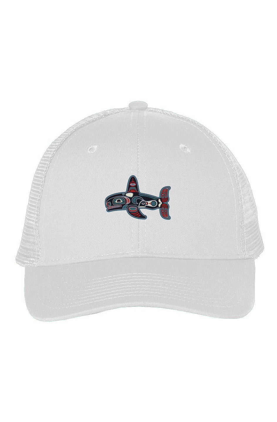 Mesh-Back Twill Trucker Native Alaskan Whale Cap