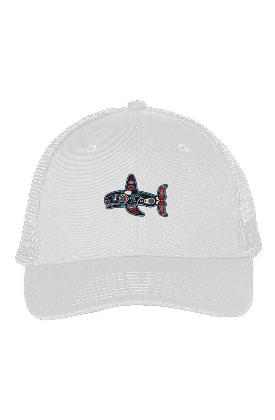 Mesh-Back Twill Trucker Native Alaskan Whale Cap