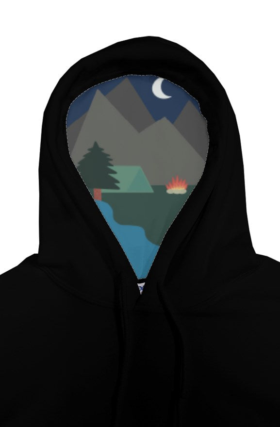 Liner Hoodie: Live Without Borders-Black